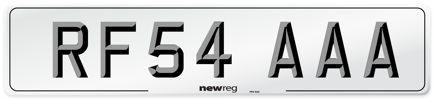 RF54 AAA Number Plate from New Reg